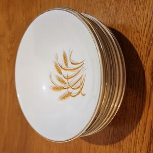 Golden Wheat Homer Laughlin Set of 6 Fruit Desset Bowls 5.5"